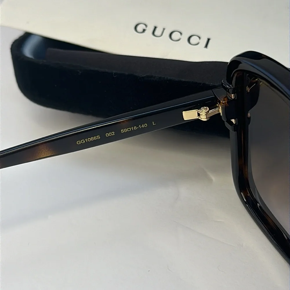 💯- New Authentic Gucci GG1066S 002 59 Havana Sunglasses
